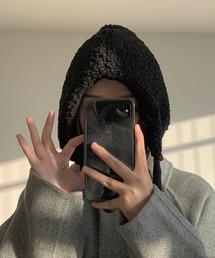 VIBGYOR（ヴィブジョー）の「pur chouchou/紐付き ボア フード バラクラバ P4396（ニットキャップ/ビーニー・レディース）」