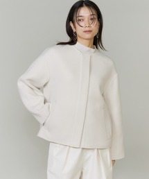 INED（イネド）の「ライトウエイト両面ビーバー ノーカラーショートコート（ノーカラーコート）」