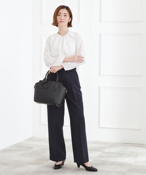 grove(グローブ)の「【人間工学】ノットハンドル2WAYトート(トートバッグ・レディース・ブラック/ナチュラル/ライトグレー系4/サックスブルー系4・00)」の6枚目の写真