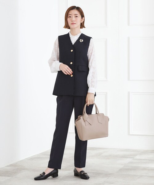 grove(グローブ)の「【人間工学】ノットハンドル2WAYトート(トートバッグ・レディース・ブラック/ナチュラル/ライトグレー系4/サックスブルー系4・00)」の8枚目の写真