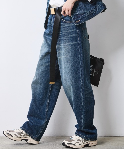 CHIC STYLE（シックスタイル）の「綿100％ワイドルーズデニムパンツ＜大きいサイズ有＞シックスタイル（デニムパンツ・レディース・ブルー系/ネイビー系・68/70/73/76/80/84/88/92/96/98/106）」の13枚目の写真