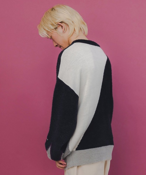 ScoLar Parity（スカラーパリティ）の「353128：落書き調Parityキャラジャガードニットプルオーバー（Tシャツ/カットソー・レディース・ブルー/ブラック・M）」の14枚目の写真