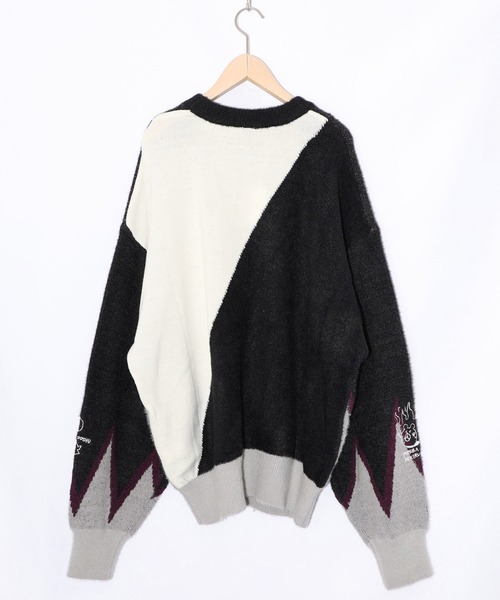 ScoLar Parity（スカラーパリティ）の「353128：落書き調Parityキャラジャガードニットプルオーバー（Tシャツ/カットソー・レディース・ブルー/ブラック・M）」の8枚目の写真