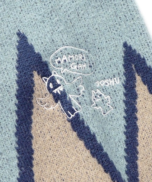 ScoLar Parity（スカラーパリティ）の「353128：落書き調Parityキャラジャガードニットプルオーバー（Tシャツ/カットソー・レディース・ブルー/ブラック・M）」の4枚目の写真