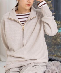 《手洗い可能》ハーフZIPプルオーバー