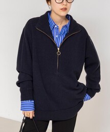 Rie Miller | 《手洗い可能》ハーフZIPプルオーバー(ニット/セーター)