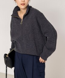 Rie Miller | 《手洗い可能》ハーフZIPプルオーバー(ニット/セーター)