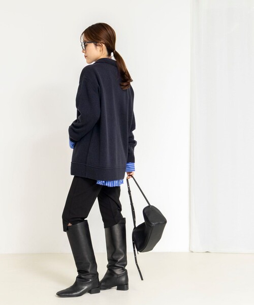 Rie Miller（リエミラー）の「《手洗い可能》ハーフZIPプルオーバー（ニット/セーター・レディース・ネイビー/ベージュ/チャコールグレー・38）」の4枚目の写真