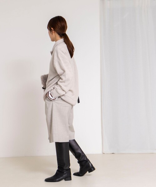 Rie Miller（リエミラー）の「《手洗い可能》ハーフZIPプルオーバー（ニット/セーター・レディース・ネイビー/ベージュ/チャコールグレー・38）」の12枚目の写真