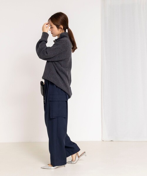 Rie Miller（リエミラー）の「《手洗い可能》ハーフZIPプルオーバー（ニット/セーター・レディース・ネイビー/ベージュ/チャコールグレー・38）」の20枚目の写真