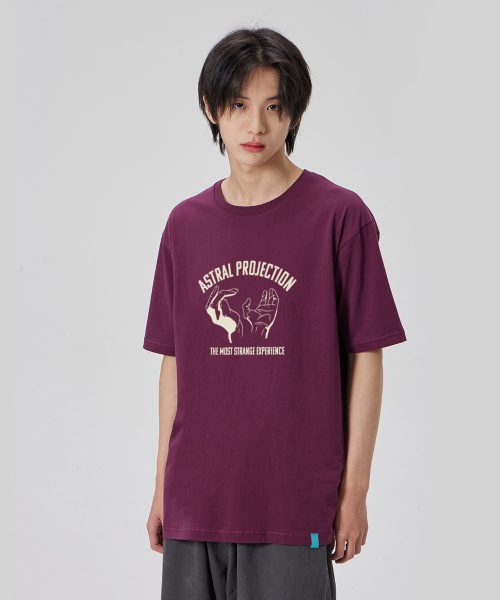 ASTRAL PROJECTION（アストラルプロジェクション）の「[アストラルハンズ]コットンルーズフィット半袖Tシャツ_プラムパープル（Tシャツ/カットソー・メンズ・その他・MEDIUM/LARGE/X-LARGE/XX-LARGE）」の2枚目の写真