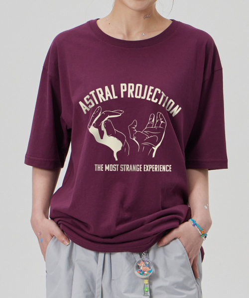 ASTRAL PROJECTION（アストラルプロジェクション）の「[アストラルハンズ]コットンルーズフィット半袖Tシャツ_プラムパープル（Tシャツ/カットソー・メンズ・その他・MEDIUM/LARGE/X-LARGE/XX-LARGE）」の3枚目の写真