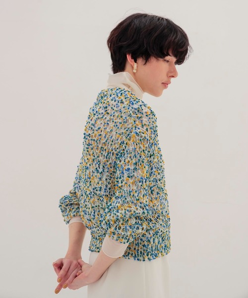 DRESSLAVE（ドレスレイブ）の「ponpon mesh cardigan(ポップコーンメッシュカーディガン)（カーディガン/ボレロ・レディース・ブルー/パープル・38）」の3枚目の写真