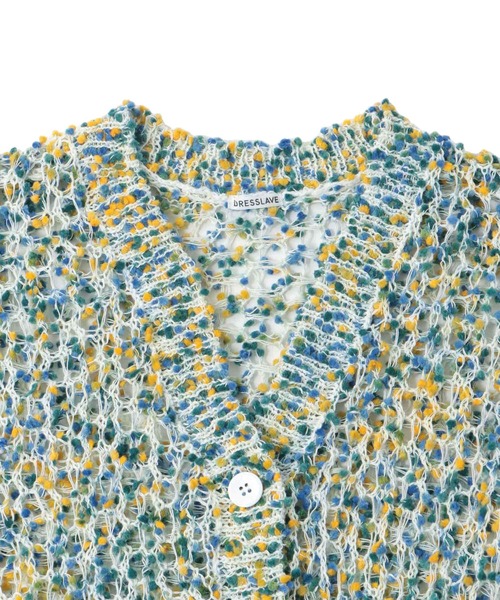 DRESSLAVE（ドレスレイブ）の「ponpon mesh cardigan(ポップコーンメッシュカーディガン)（カーディガン/ボレロ・レディース・ブルー/パープル・38）」の11枚目の写真