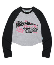 コヤンイモイダ LS クロップラグランTシャツ [ブラック]