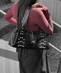 LVEU.（ラブユ.）の「【LVEU.】スタッズデザインハンドバッグ / バッグ BAG 鞄 ハンドバッグ スタッズ 横長 合皮 合成皮革 ブラック ブラウン ZOZOTOWN限定（ハンドバッグ）」