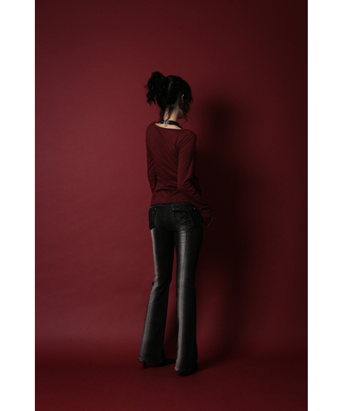 DARLING, YOU'RE BAD(ダーリンユーアーバッド)の「CORSET HIGHLIGHT BOOTS CUT DENIM #NOIR(デニムパンツ・レディース・その他・SMALL/MEDIUM)」の3枚目の写真