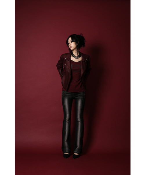 DARLING, YOU'RE BAD(ダーリンユーアーバッド)の「CORSET HIGHLIGHT BOOTS CUT DENIM #NOIR(デニムパンツ・レディース・その他・SMALL/MEDIUM)」の4枚目の写真