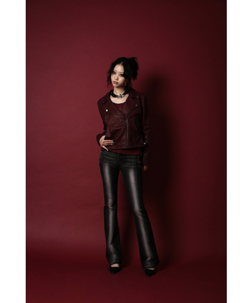 DARLING, YOU'RE BAD(ダーリンユーアーバッド)の「CORSET HIGHLIGHT BOOTS CUT DENIM #NOIR(デニムパンツ・レディース・その他・SMALL/MEDIUM)」の5枚目の写真