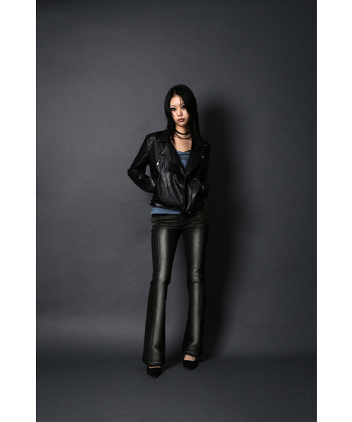 DARLING, YOU'RE BAD(ダーリンユーアーバッド)の「CORSET HIGHLIGHT BOOTS CUT DENIM #NOIR(デニムパンツ・レディース・その他・SMALL/MEDIUM)」の8枚目の写真