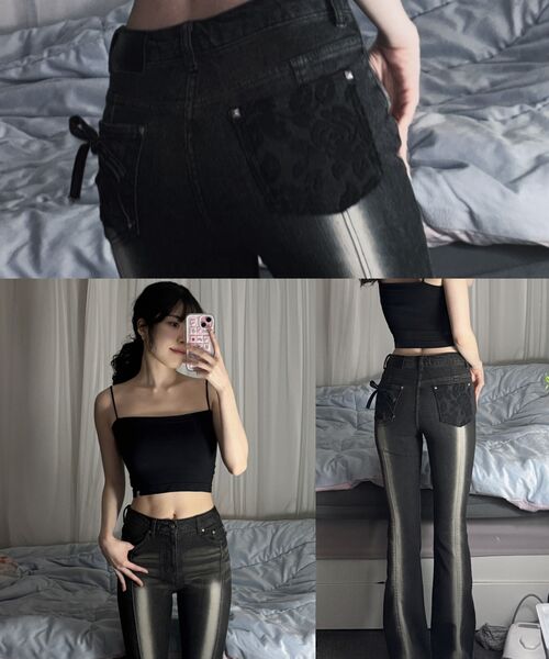 DARLING, YOU'RE BAD(ダーリンユーアーバッド)の「CORSET HIGHLIGHT BOOTS CUT DENIM #NOIR(デニムパンツ・レディース・その他・SMALL/MEDIUM)」の15枚目の写真