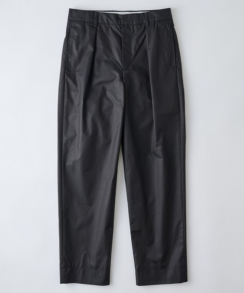 NewAnce（ニュアンス）の「【NewAnce】One Tuck Straight Pants -N-Compact Twill Series -/ワンタックストレートパンツ（チノパンツ・メンズ・ブラック/ベージュ・S/M/L）」の3枚目の写真