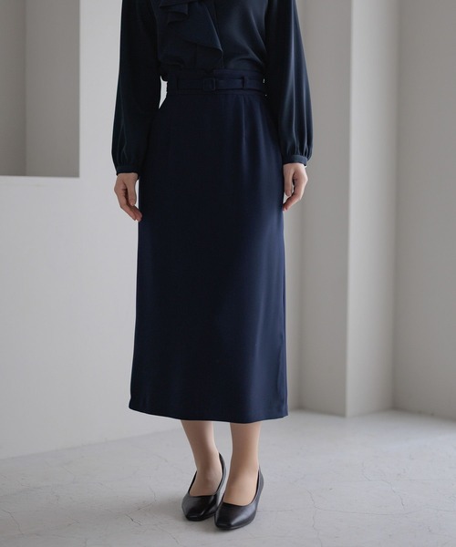 Andemiu（アンデミュウ）の「【WEB限定/T.P.O/2026】ナロースカート607874（スカート・レディース・ブラック系1/ネイビー・LARGE/MEDIUM/SMALL）」の4枚目の写真