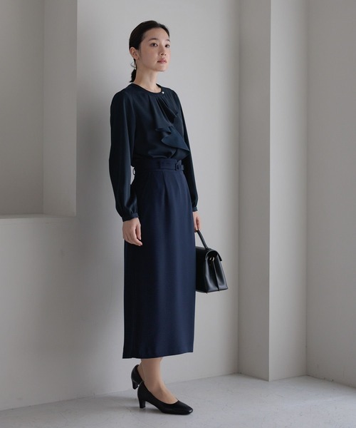 Andemiu（アンデミュウ）の「【WEB限定/T.P.O/2026】ナロースカート607874（スカート・レディース・ブラック系1/ネイビー・LARGE/MEDIUM/SMALL）」の6枚目の写真