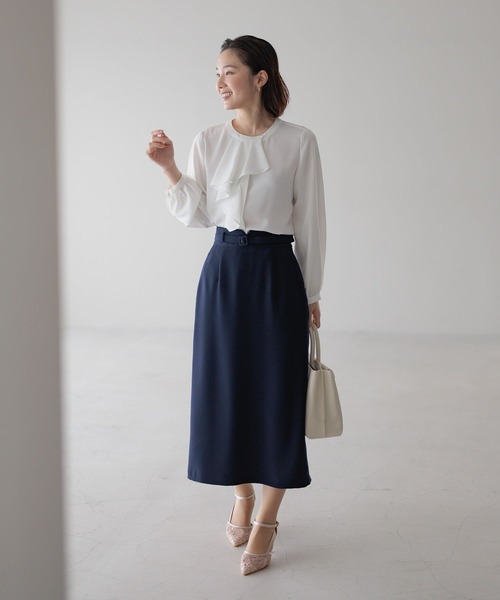 Andemiu（アンデミュウ）の「【WEB限定/T.P.O/2026】ナロースカート607874（スカート・レディース・ブラック系1/ネイビー・LARGE/MEDIUM/SMALL）」の11枚目の写真