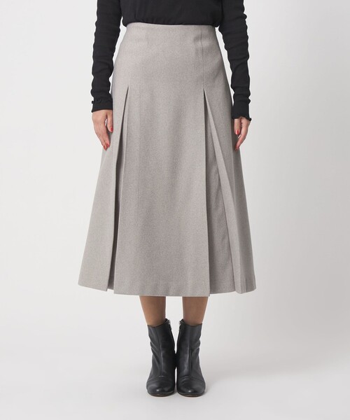 A DAY IN THE LIFE UNITED ARROWS(アデイインザライフユナイテッドアローズ)の「ニットメルトン タック フレアスカート <A DAY IN THE LIFE>(スカート・レディース・ライトグレー/モカ/ブラック・36/38)」の7枚目の写真