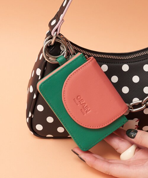 GRAIN（グレイン）の「【GRAIN/グレイン】バイカラーミニマリストウォレット（財布・レディース・シルバー/グリーン/ネイビー・FREE）」の2枚目の写真