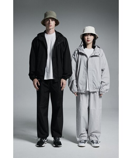 APOSTROPHE COMMA(アポストロフィコンマ)の「ストリングナイロンワイドパンツ(グレー)(スウェットパンツ・レディース・その他・SMALL/LARGE/MEDIUM)」の2枚目の写真