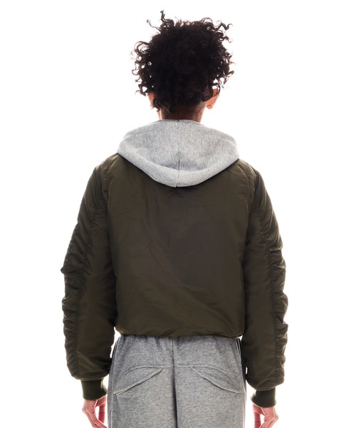 BEEDEN(ビーデン)の「OVER HOODED NYLON MA-1(MA-1・レディース・レッド/カーキ・FREE)」の6枚目の写真