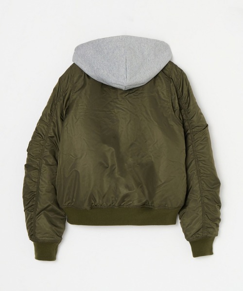 BEEDEN(ビーデン)の「OVER HOODED NYLON MA-1(MA-1・レディース・レッド/カーキ・FREE)」の13枚目の写真