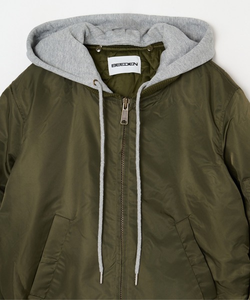 BEEDEN(ビーデン)の「OVER HOODED NYLON MA-1(MA-1・レディース・レッド/カーキ・FREE)」の14枚目の写真