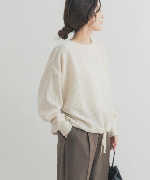 URBAN RESEARCH DOORS（アーバンリサーチドアーズ）の「カットコールドロストプルオーバー（Tシャツ/カットソー・レディース・チャコールグレー/グレー系その他/アイボリー・FREE）」の4枚目の写真