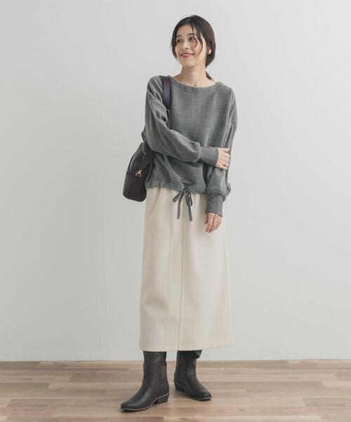 URBAN RESEARCH DOORS（アーバンリサーチドアーズ）の「カットコールドロストプルオーバー（Tシャツ/カットソー・レディース・チャコールグレー/グレー系その他/アイボリー・FREE）」の19枚目の写真
