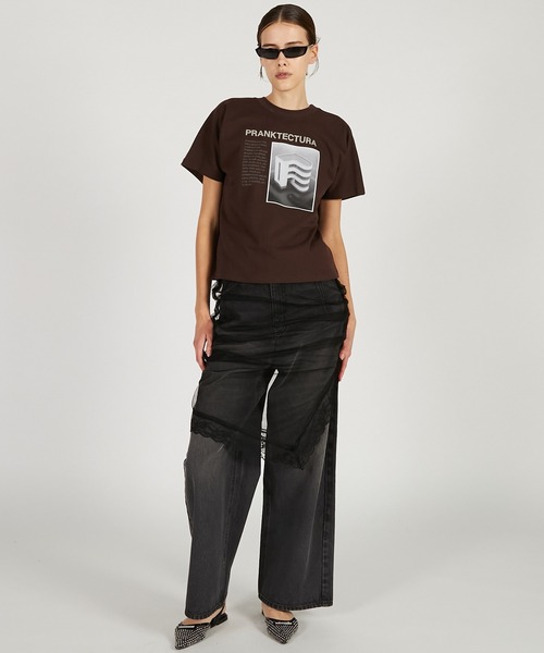 PRANK PROJECT（プランクプロジェクト）の「ダブルTシャツ / Double Sided Tee（Tシャツ/カットソー・レディース・ブラック/ホワイト/ブラウン・FREE）」の15枚目の写真