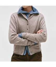 CASHMERE WOOL HIGHNECK CARDIGAN_6color