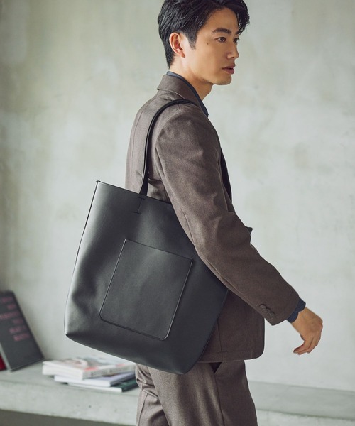 GLOBAL WORK(グローバルワーク)の「軽量ジャストポケットA4トート/612710(トートバッグ・メンズ・ブラック系その他/グレー/ブラック・FREE)」の4枚目の写真