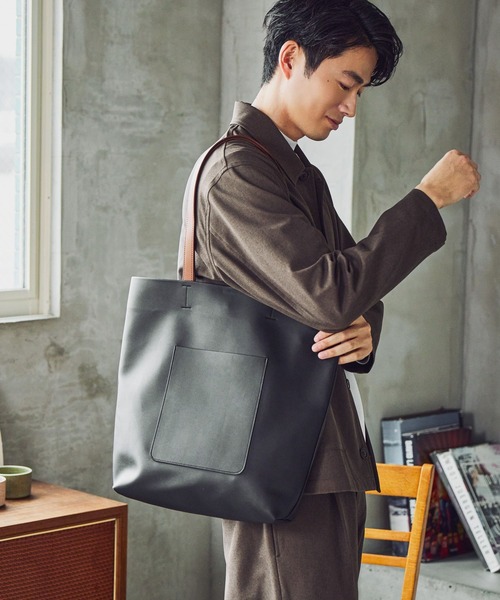 GLOBAL WORK(グローバルワーク)の「軽量ジャストポケットA4トート/612710(トートバッグ・メンズ・ブラック系その他/グレー/ブラック・FREE)」の8枚目の写真