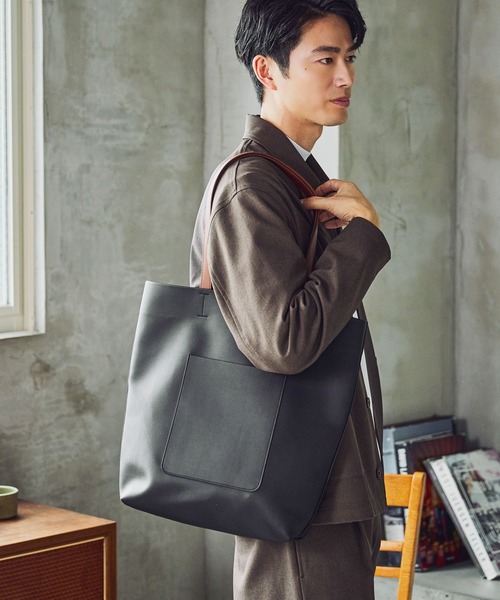 GLOBAL WORK(グローバルワーク)の「軽量ジャストポケットA4トート/612710(トートバッグ・メンズ・ブラック系その他/グレー/ブラック・FREE)」の9枚目の写真