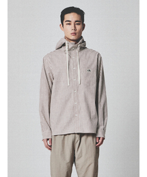 Stripe Hoodie Shirt Brown Stripe