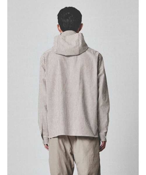 KIJUN MEN(キジュンメンズ)の「Stripe Hoodie Shirt Brown Stripe(シャツ/ブラウス・メンズ・その他・LARGE/X-LARGE)」の4枚目の写真