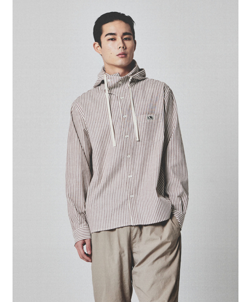 KIJUN MEN(キジュンメンズ)の「Stripe Hoodie Shirt Brown Stripe(シャツ/ブラウス・メンズ・その他・LARGE/X-LARGE)」の3枚目の写真