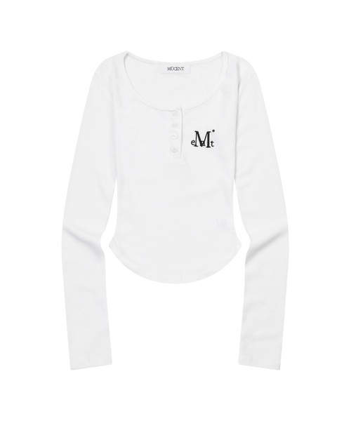 MUCENT（ムセント）の「アニーブUネックスリムフィットクルーネックTシャツ（3カラー）（Tシャツ/カットソー・レディース・ブラック/Beige/ホワイト・FREE）」の2枚目の写真