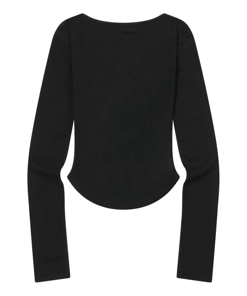 MUCENT（ムセント）の「アニーブUネックスリムフィットクルーネックTシャツ（3カラー）（Tシャツ/カットソー・レディース・ブラック/Beige/ホワイト・FREE）」の4枚目の写真