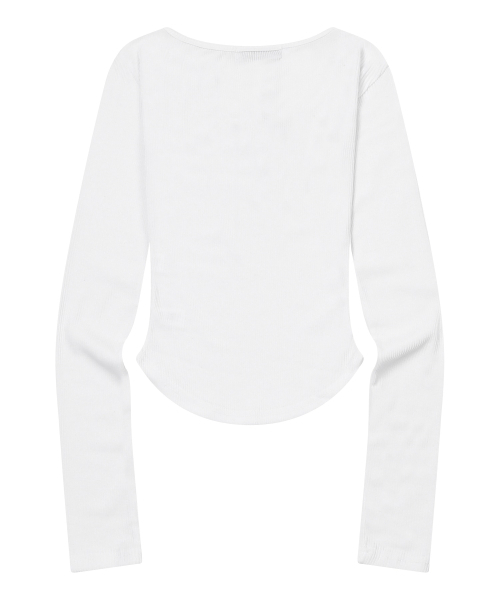 MUCENT（ムセント）の「アニーブUネックスリムフィットクルーネックTシャツ（3カラー）（Tシャツ/カットソー・レディース・ブラック/Beige/ホワイト・FREE）」の8枚目の写真