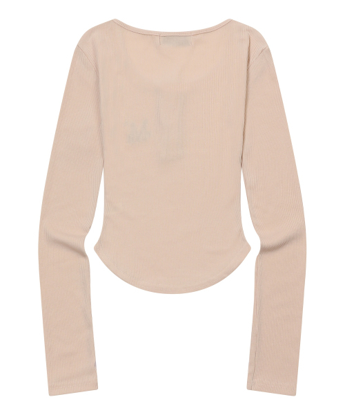 MUCENT（ムセント）の「アニーブUネックスリムフィットクルーネックTシャツ（3カラー）（Tシャツ/カットソー・レディース・ブラック/Beige/ホワイト・FREE）」の12枚目の写真