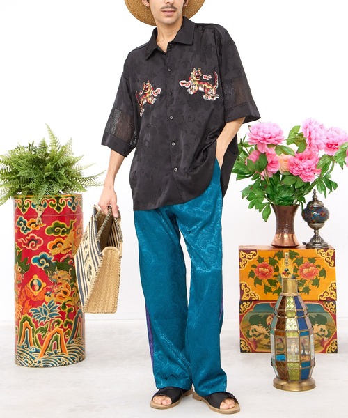 チャイハネ（チャイハネ）の「【チャイハネ】サテンレイMEN'Sパンツ（その他パンツ・メンズ・ブラック/ベージュ/グリーン・FREE）」の7枚目の写真